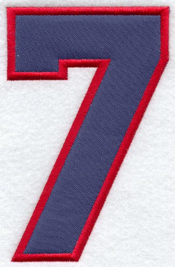 Collegiate Number 7 - 7.5 inches (Applique)