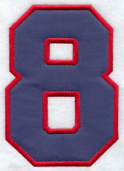 Collegiate Number 8 - 7.5 inches (Applique)