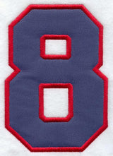 Collegiate Number 8 - 7.5 inches (Applique)