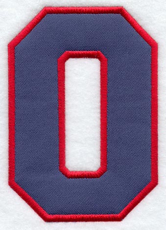 Collegiate Number 0 - 7.5 inches (Applique)