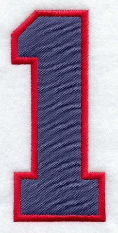 Collegiate Number 1 - 7.5 inches (Applique)