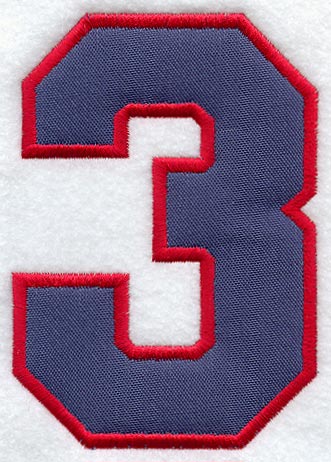 Collegiate Number 3 - 7.5 inches (Applique)