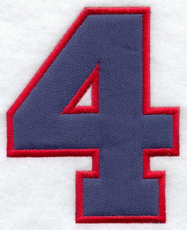 Collegiate Number 4 - 7.5 inches (Applique)