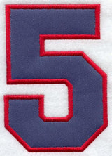Collegiate Number 5 - 7.5 inches (Applique)