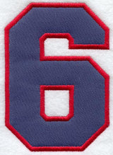 Collegiate Number 6 - 7.5 inches (Applique)