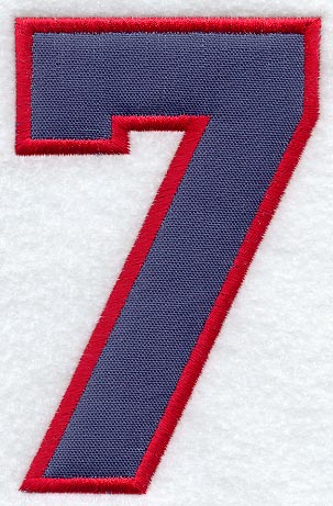Collegiate Number 7 - 7.5 inches (Applique)