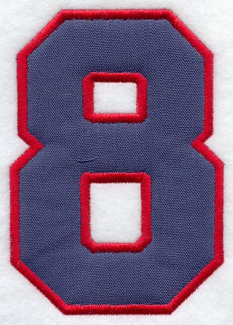 Collegiate Number 8 - 7.5 inches (Applique)