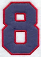 Collegiate Number 8 - 7.5 inches (Applique)