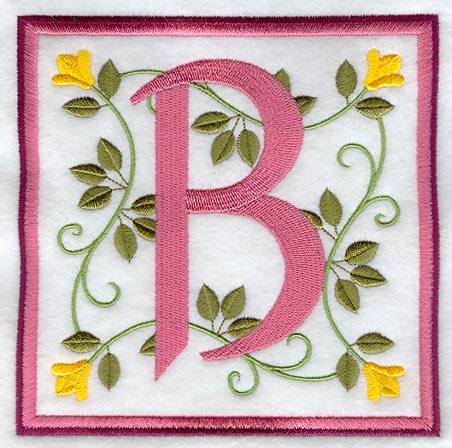 Friendship Square Letter B - 6 inch (Applique)