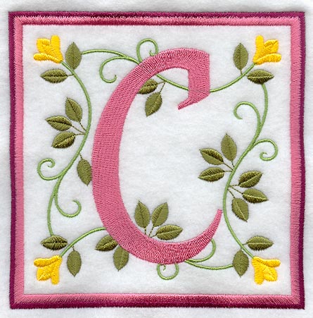 Friendship Square Letter C - 6 inch (Applique)