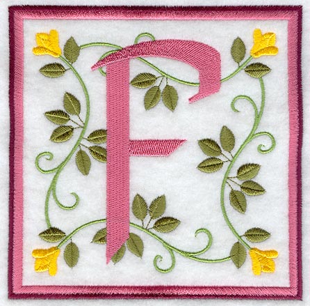 Friendship Square Letter F - 6 inch (Applique)