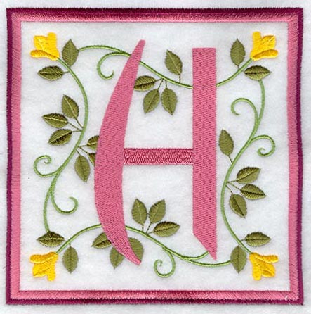 Friendship Square Letter H - 6 inch (Applique)