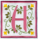 Friendship Square Letter H - 6 inch (Applique)