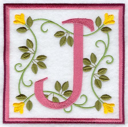 Friendship Square Letter J - 6 inch (Applique)