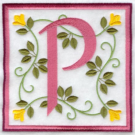 Friendship Square Letter P - 6 inch (Applique)