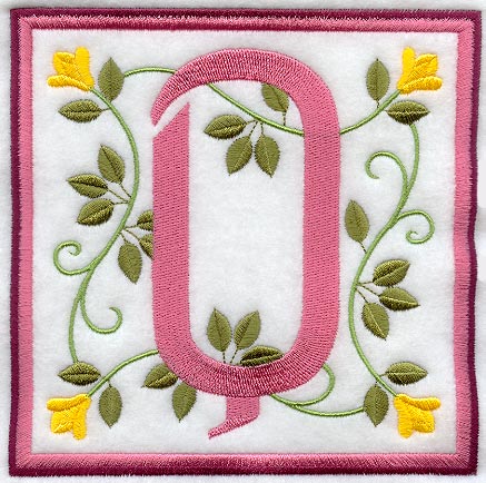 Friendship Square Letter Q - 6 inch (Applique)