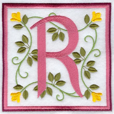 Friendship Square Letter R - 6 inch (Applique)
