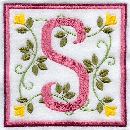 Friendship Square Letter S - 6 inch (Applique)