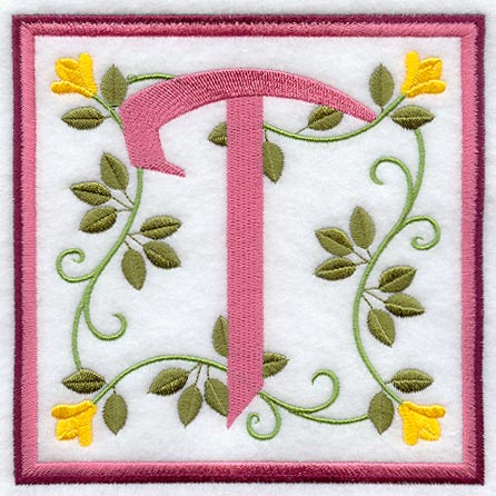 Friendship Square Letter T - 6 inch (Applique)