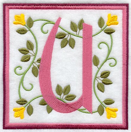 Friendship Square Letter U - 6 inch (Applique)