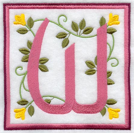 Friendship Square Letter W - 6 inch (Applique)