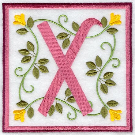 Friendship Square Letter X - 6 inch (Applique)