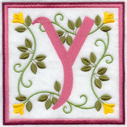 Friendship Square Letter Y - 6 inch (Applique)