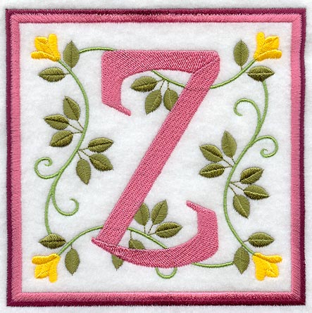 Friendship Square Letter Z - 6 inch (Applique)