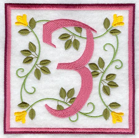 Friendship Square Number 3 - 6 inch (Applique)