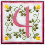 Friendship Square Number 4 - 6 inch (Applique)