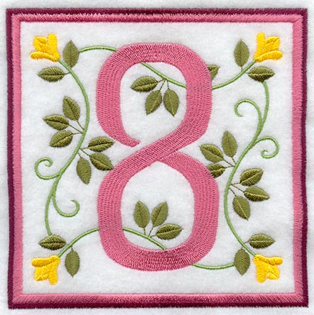 Friendship Square Number 8 - 6 inch (Applique)