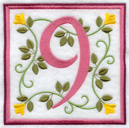 Friendship Square Number 9 - 6 inch (Applique)