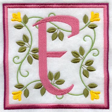 Friendship Square Letter E - 6 inch (Applique)