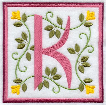 Friendship Square Letter K - 6 inch (Applique)