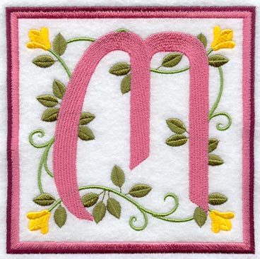 Friendship Square Letter M - 6 inch (Applique)