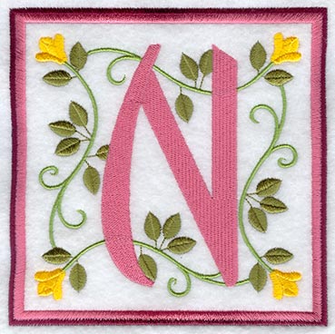 Friendship Square Letter N - 6 inch (Applique)
