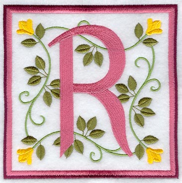 Friendship Square Letter R - 6 inch (Applique)
