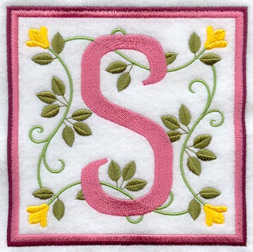 Friendship Square Letter S - 6 inch (Applique)