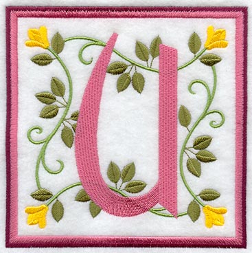 Friendship Square Letter U - 6 inch (Applique)