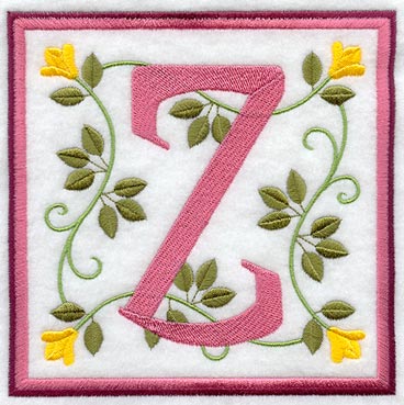 Friendship Square Letter Z - 6 inch (Applique)