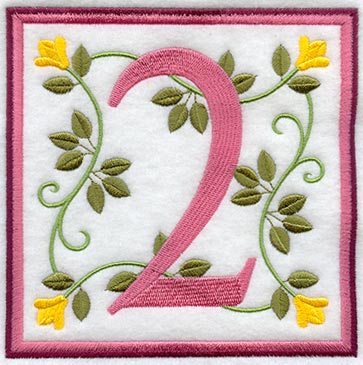 Friendship Square Number 2 - 6 inch (Applique)