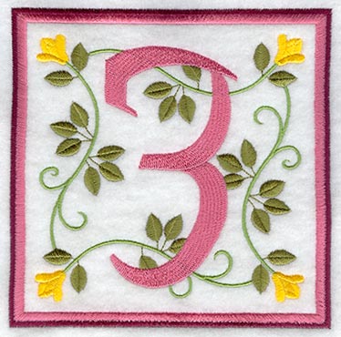 Friendship Square Number 3 - 6 inch (Applique)