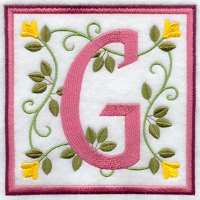 Friendship Square Letter G - 6 inch (Applique)