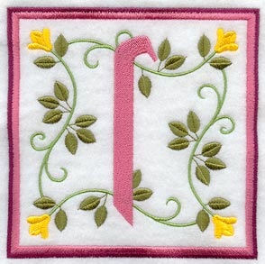 Friendship Square Letter I - 6 inch (Applique)