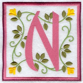 Friendship Square Letter N - 6 inch (Applique)
