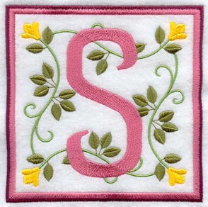 Friendship Square Letter S - 6 inch (Applique)