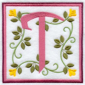 Friendship Square Letter T - 6 inch (Applique)