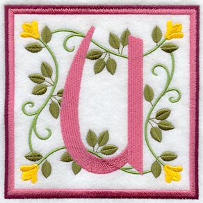 Friendship Square Letter U - 6 inch (Applique)