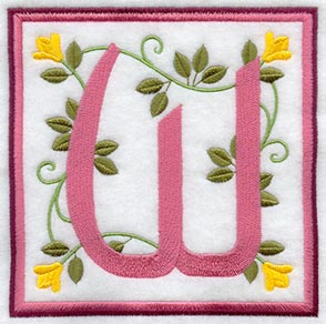 Friendship Square Letter W - 6 inch (Applique)