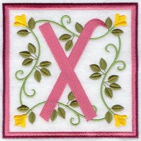 Friendship Square Letter X - 6 inch (Applique)